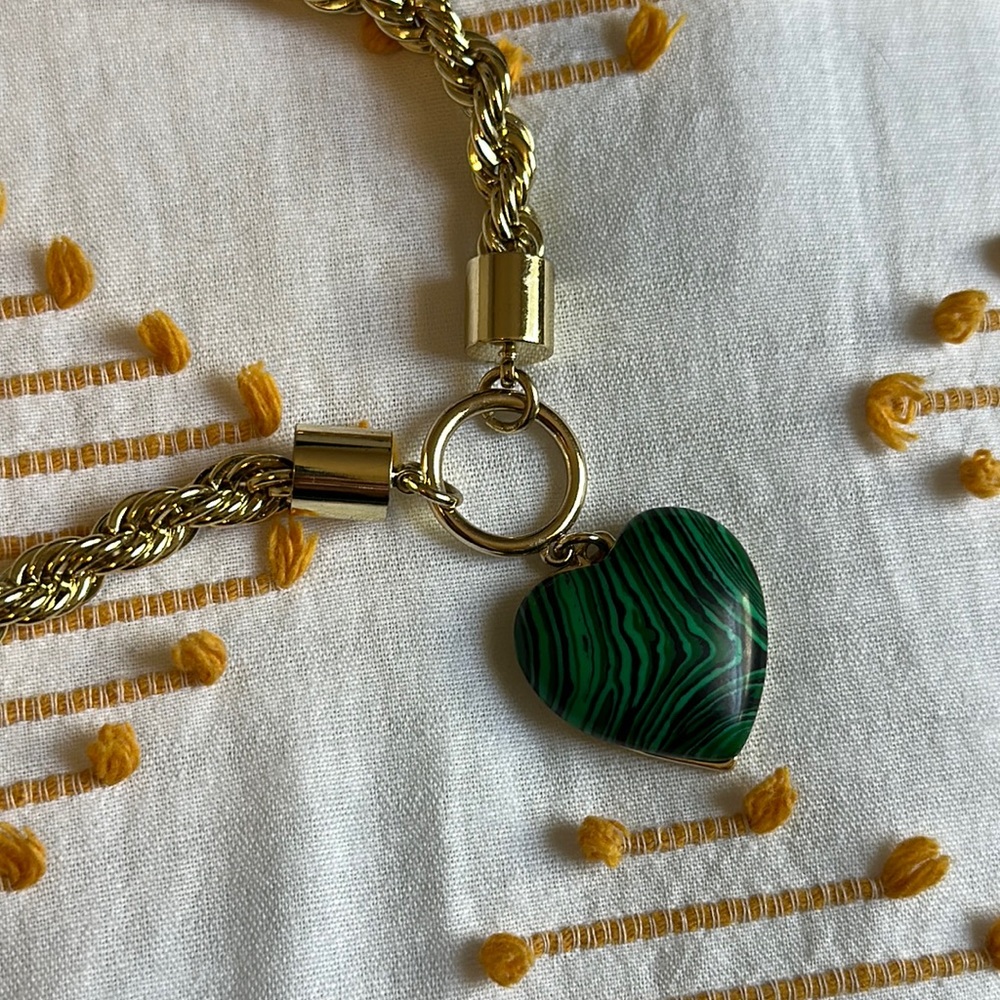 Green and Gold J Crew Chain Necklace